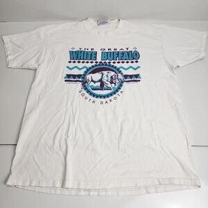 VTG 1994 The Great White Buffalo South Dakota Short Sleeve T-Shirt Men's Size XL
